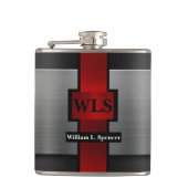 モノグラムフェイク金属ビニール包まれたフラスコ フラスク (正面)