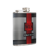 モノグラムフェイク金属ビニール包まれたフラスコ フラスク (右)