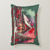 モノグラムフェスティバルヴィンテージクリスマスオングリーン | アクセントクッション (正面(垂直))