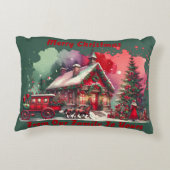 モノグラムフェスティバルヴィンテージクリスマスオングリーン | アクセントクッション (裏面)