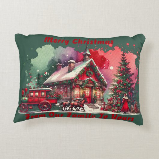 モノグラムフェスティバルヴィンテージクリスマスオングリーン | アクセントクッション (裏面)