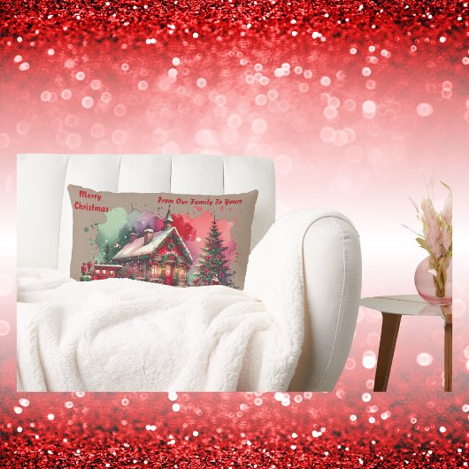 モノグラムフェスティバルヴィンテージクリスマスオンブラウン | ランバークッション