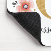 モノグラムフェミニンイニシャルピンク金ゴールド文字C マウスパッド (コーナー)