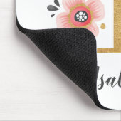 モノグラムフェミニンイニシャルピンク金ゴールド文字i マウスパッド (コーナー)