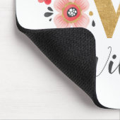 モノグラムフェミニンイニシャルピンク金ゴールド文字W マウスパッド (コーナー)