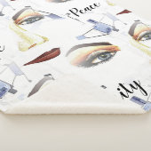 モノグラムフェミニンシック芸術的アートワーク シェルパブランケット (3/4)