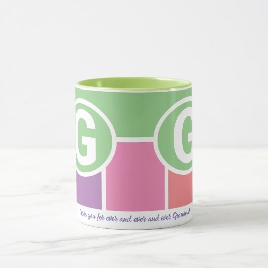 モノグラムフェミニンストライプコーヒーの狭いコーヒー マグカップ (中央)