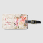 モノグラムフェミニン付き大理石および花柄 ラゲッジタグ (正面横)
