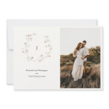 モノグラムフォトウォーターカラー結婚式招待状