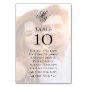 モノグラムフォトオーバーレイ結婚の座席 テーブルナンバー (裏面)