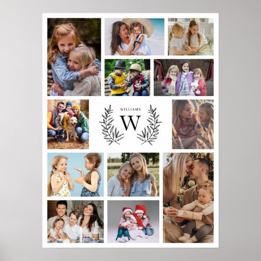 モノグラムフォトコラージファミリー ポスター (正面)