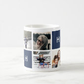 モノグラムフォトコラージュマグ |ネイビー コーヒーマグカップ (中央)