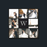モノグラムフォトコラージュ黒縁ど キャンバスプリント<br><div class="desc">このモノグラムのデザインを8枚の写お気に入りの真で手に入れ。あなたのイニシャルを追加する場所がある。写真素晴らし、結婚ベビー写真、家族の写真。</div>