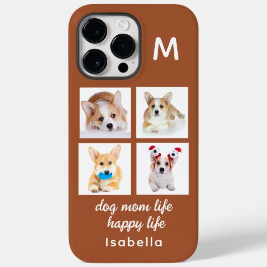 モノグラムフォトコラージュ | ドッグマムライフ ハッピーライフ Case-Mate iPhoneケース (裏面)
