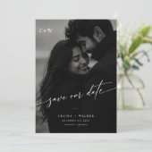 モノグラムフォト セーブ・ザ・デート カード (スタンド正面)