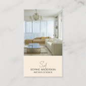 モノグラムフォトQRクリームインテリアデザイナー 名刺 (正面)