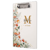 モノグラムフォレストマッシュルーム花フローラ植物 クリップボード (左)