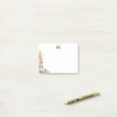 モノグラムフォレストマッシュルーム花フローラ植物 ポストイット (デスク上)