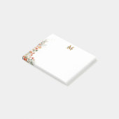 モノグラムフォレストマッシュルーム花フローラ植物 ポストイット (アングル)