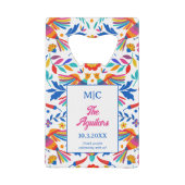 モノグラムフォークアートフローラフェスタ結婚式の引き出物 クレジットカード栓抜き (正面)