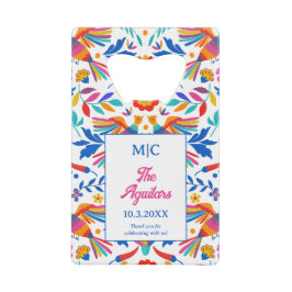 モノグラムフォークアートフローラフェスタ結婚式の引き出物 クレジットカード栓抜き