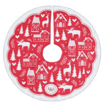 モノグラムフォークアートホリデークリスマスツリースカート