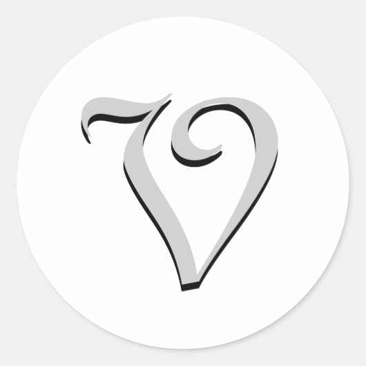 モノグラムフォーマルステッカー「V」 ラウンドシール (正面)