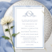 モノグラムフォーマルダスティブルーウォーター結婚カラー 招待状