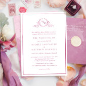 モノグラムフォーマルムーヴピンクの水の色結婚の 招待状
