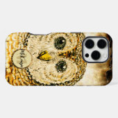 モノグラムフクロウのカスタマイズ iPhoneケース (裏面横)