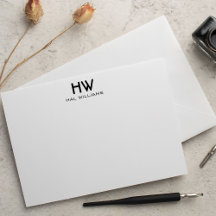 モノグラムフラットノートカード