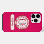 モノグラムフラワーの可愛いCase-Mate iPhoneケース iPhone 14 Pro Maxケース (裏面横)