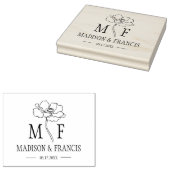 モノグラムフラワーカスタムウェディングバッグ ラバースタンプ (押印)