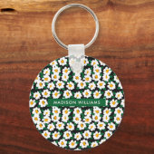 モノグラムフラワーミニマルモダンリストキーチェーン キーホルダー (正面)