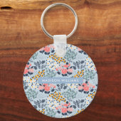 モノグラムフラワーミニマルモダンリストキーチェーン キーホルダー (正面)