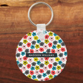 モノグラムフラワーミニマルモダンリストキーチェーン キーホルダー (裏面)