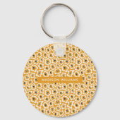 モノグラムフラワーミニマルモダンリストキーチェーン キーホルダー (裏面)