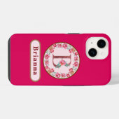 モノグラムフラワーB柄 Case-Mate iPhoneケース iPhone 14ケース (裏面横)