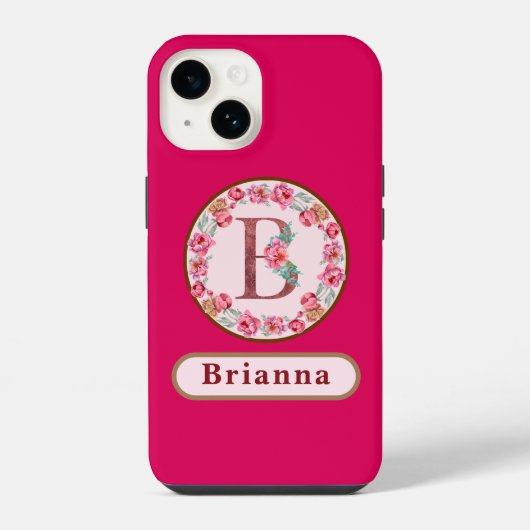 モノグラムフラワーB柄 Case-Mate iPhoneケース iPhone 14ケース (裏面)