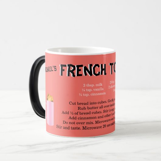 モノグラムフランスのトーストレシピアメージングマグ モーフィングマグカップ (正面左)