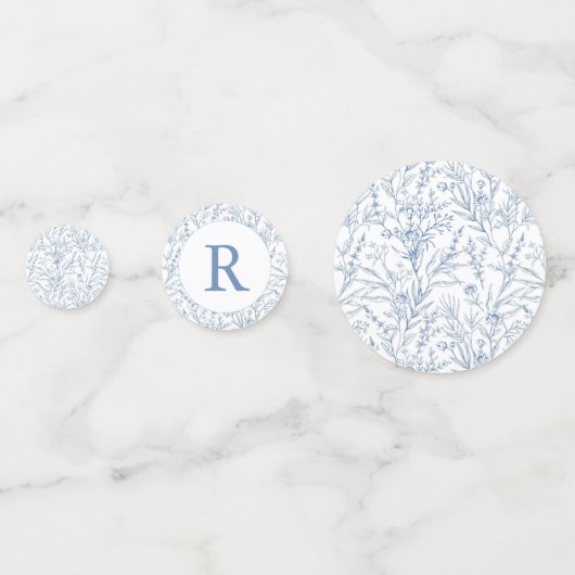 モノグラムフランスのフローラバルミツワー写真紙吹雪 コンフェッティ (裏面)