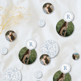 モノグラムフランスのフローラバルミツワー写真紙吹雪 コンフェッティ