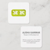 モノグラムフリップ(緑の素朴) スクエア名刺 (正面/裏面)