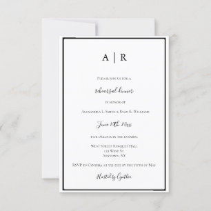 モノグラムフレームリハーサルのディナー招待状 招待状