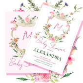 モノグラムフローラクレストウォーターカラーベビーシャワー 招待状