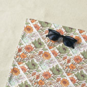 モノグラムフローラタイル模様ボホヒッピースタイリッシュ ビーチタオル (インサイチュ)