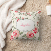 モノグラムフローラデザイン装飾用クッション クッション (ブランケット)
