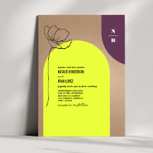 モノグラムフローラネオン+プラム幾何結婚のインビ