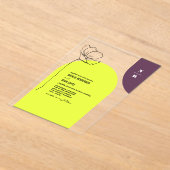 モノグラムフローラネオン+プラム幾何結婚図形 アクリル招待状 (レイダウン)