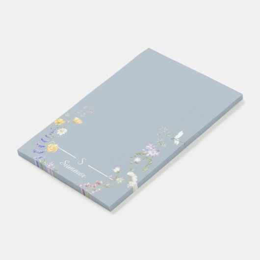 モノグラムフローラバタフライボタニカルコテージコア ポストイット (アングル)